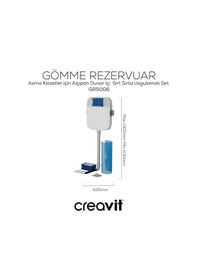 Resim Creavit Gömme Rezervuar 3/6 Tuvalet Taşı Uyumlu Beyaz 