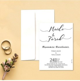 Resim Yarendavetiyeotuz9 100 Adet Beyaz Zarflı Davetiye (486092016)-Değer 1-Değer 2 