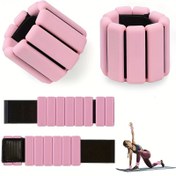 Resim 2'li Ayarlanabilir Ayak Bileği & Bilek Ağırlıkları - Silikon & Demir Güç Antrenman Bantları, Cırt Cırtlı Kapatma, Pembe Renk, Yoga, Spor Salonu, Egzersiz ve Ayak Çalışmaları için 