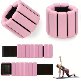Resim 2'li Ayarlanabilir Ayak Bileği & Bilek Ağırlıkları - Silikon & Demir Güç Antrenman Bantları, Cırt Cırtlı Kapatma, Pembe Renk, Yoga, Spor Salonu, Egzersiz ve Ayak Çalışmaları için 