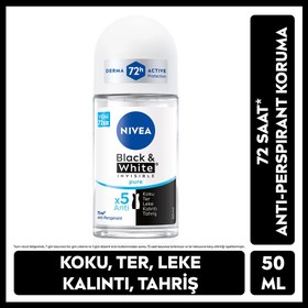 Resim Nivea Kadın Roll-On Deodorant Black & White Invisible Pure 50 ml 