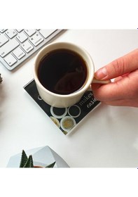 Resim Decorita Cam Bardak Altlığı | Makes Life Easier | 4'lü Takım Çok Renkli 