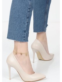Resim Asya Kadın İnce Topuklu Stiletto Ayakkabı Bej 