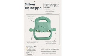 Resim Koyu Yeşil Bebek Silikon Diş Kaşıyıcı 