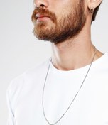 Resim Lal Erkek Gri Örme Model Çelik Zincir Kolye 