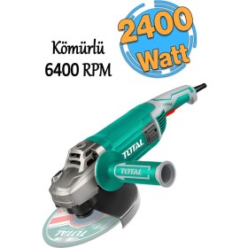 Resim Elektrikli Taşlama Makinesi 2400W 6400RPM M14 230MM Disk, Güçlü ve Dayanıklı 
