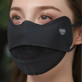 Resim Elmpaly Love Mark Nefes Alabilir Buz İpeği Yüz Maskesi Göz Koruma Ve Ayarlanabilir Love Mark Maske----siyah 