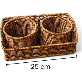 Resim 2 Bölmeli Kaşıklık Plastik Örme Kaşıklık 304 