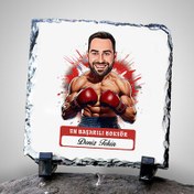 Resim Karikatürlü Erkek Boksör Dekoratif Taş 