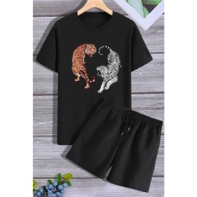 Resim Trendypassion Tiger Şort T-Shirt Eşofman Takımı 
