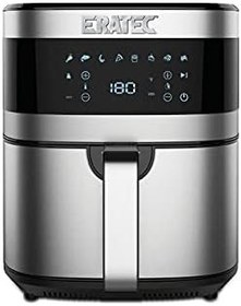Resim ERATEC AF-66 sıcak hava fritözü XXL (5,5 l), 1500 W. Yağsız Air Fryer. LED ekranlı sıcak hava fritözü ve 8 önceden ayarlanmış program ve en sevdiğiniz yemekler için zamanlayıcı fonksiyonu, siyah 