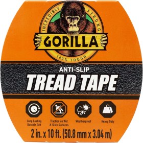 Resim Gorilla Kaymayı Önleyici Bant 5 cm x 25 cm Rulo, Siyah, (1'li Paket) 