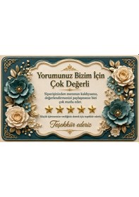 Resim 3d Tasarım İşletme Yorum Kartı Sipariş Teşekkür Kartı Turkuaz 