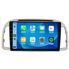 Resim Nissan Micra 2002-2010 6gb Ram 64gb Hafıza 8 Çekirdek Carplay Kamera Android Multimedya 9" 