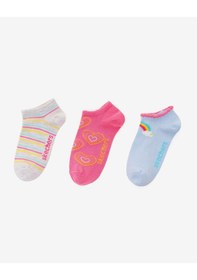 Resim Skechers 2'li Paket Funny Feet Bilekli Çorap Büyük Kız Çocuk Pembe-mavi-gri Sk2520122-3474 