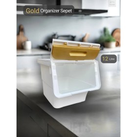 Resim Jet’s Home Tekli Beyaz-Gold Tekerlekli Patateslik Soğanlık Oyuncak Kutusu Patates Soğan Sepeti Sebzelik 12 Lt 