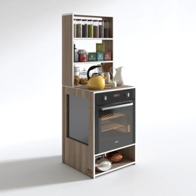 Resim Kenzlife ankastre fırın dolabı ismihan crd 165*60*56 mutfak raflı 