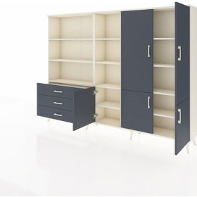 Resim Arges Dolap 11 Raflı 3 Çekmeceli 5 Kapaklı 220x30x163 Aytaşı-antr Aytaşı-antrasit 