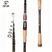 Resim JSFUN 1.8M/2.1M/2.4M/3M Karbon Teleskopik Balıkçılık Çubuğu, Orta Eylemli Taşınabilir Kısa Bölümlü Balıkçılık Çubuğu, Deniz Balıkçılığı için Hafif Sert Düz Sap. 