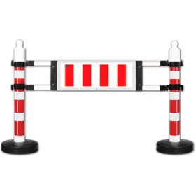 Resim İleri Trafik Dubalı Uyarı Levhalı Bariyer, Engel Levha 180 x 120 cm 