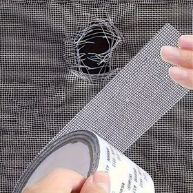 Resim 1 rulo su geçirmez kendinden yapışkanlı pencere ekran tamir bandı, böcek geçirmez file yama, güçlü yapışkan, yurt odası kapısı/perde ekran tamiri için uygun, kumaş yüzey için uygun, yırtılma ve böcek geçirmez file tamiri 