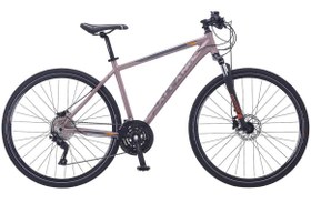 Resim Salcano City Sport 27 Vites 28 Jant HD 21 Kadro Şehir Tur Bisikleti Mat Gri Turuncu Trekking Bisikleti 