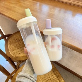 Resim Öğrenciler için büyük kapasiteli plastik çubuğu olan bardak, kolay içme ve düşmelere dayanıklı olarak tasarlanmıştır. 