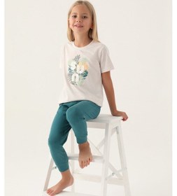 Resim Arnetta Sun Bej Kız Çocuk Pijama Takımı 5274-42695 Krem Melanj 