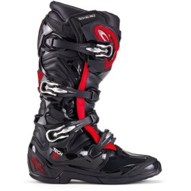 Resim Alpinestars Tech 7 Kros Motosiklet Botu Siyah Kırmızı 