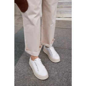 Resim Nilufarr Tania Beyaz Deri Kadın Sneaker 