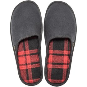 Resim Twigy Ekose Erkek Ev Terliği Siyah Kırmızı 41/46 