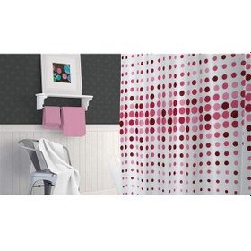 Resim Zethome Evdy Banyo Duş Perdesi 4961 Tek Kanat Pembe 1X180X200 Pembe 