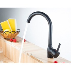 Resim Hms Siyah Delta Mutfak Eviye Batarya Sude 