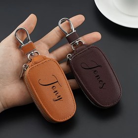 Resim Özel tasarım fermuarlı anahtar çantası - kompakt çok bölmeli tasarıma sahip, araba, ev ve ofis anahtarı için uygun, dayanıklı sentetik deri - Sevgililer Günü, Noel, Anneler Günü, doğum günü hediyesi ve günlük kullanım için şık seçenek 