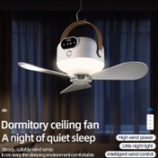 Resim 1 adet USB Şarj Edilebilir Tavan Fanı, Kampçı Fanı, LED Ortam Işığı ile Dış Mekan Taşınabilir Fan, Yatak Odası için Fan, Uzaktan Kumandalı Asılı Fan, Dış Mekan Fanı, Ventilatörler Para Cuartos, Seyahat Gereçleri, Yaz Kampı için Temel Araç, Otobüs Kamper Fanı 