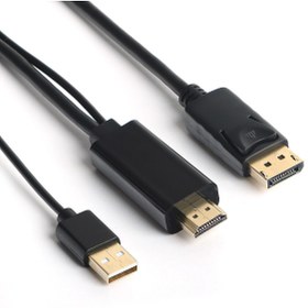 Resim Dk-cb-ahdmıxdp2 2 Mt Hdmı To Dıpslay Port Usb Güç Kablosu Destekli Dönüştürücü Kablo 