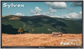 Resim SYLVOX 4K 43 inç dış mekan televizyon 2000nits IP55 su geçirmez, HDR10, Smart Google TV, Dolby Atmos, Chromcast, Google Assistant, Triple Tuner Pool Pro 2.0 