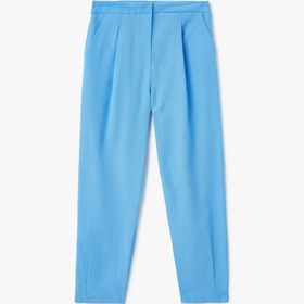 Resim Koton Keten Karışımlı Yüksek Bel Cepli Havuç Kesim Pantolon Mavi 5sak40167uw Mavi 