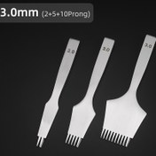 Resim 3 adet Paslanmaz Çelik Fransız Hammer Punch Aracı Kiti, 2/5/10 Uçlu İpuçları ile, Deri İşleri Dikiş İğnesi Delme için İdeal, El Çantaları, Ayakkabılar, Kemerler, Saat Kayışları, DIY Sanat Malzemeleri için Mükemmel 