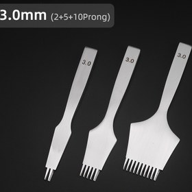 Resim 3 adet Paslanmaz Çelik Fransız Hammer Punch Aracı Kiti, 2/5/10 Uçlu İpuçları ile, Deri İşleri Dikiş İğnesi Delme için İdeal, El Çantaları, Ayakkabılar, Kemerler, Saat Kayışları, DIY Sanat Malzemeleri için Mükemmel 