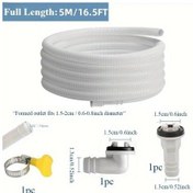 Resim Lumaworld 1 Set 10/16.5ft Esnek Nem Alma Hortumu Kelepçeli Dayanıklı Klima Aksesuarı 
