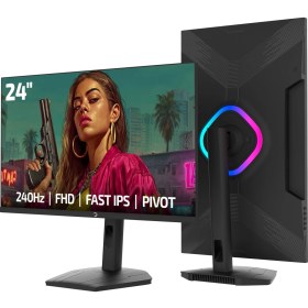 Resim Gamepower Lunis L25 24'' 240Hz 0.5ms Fast IPS Fhd Rgb Pivot Gaming Monitör (Sıfır Ölü Piksel Garantili) 