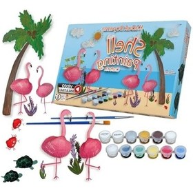 Resim Deniz Kabuğu Boyama Etkinlik Seti - Flamingo Teması 