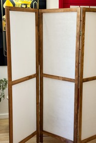 Resim Weblonya Ahşap Paravan Panel Kumaş Seperatör Paravan 6006 