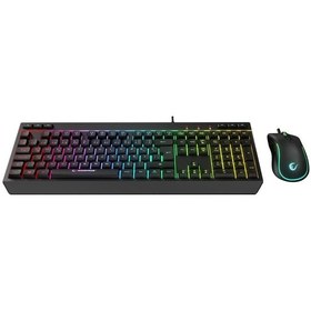 Resim Rampage Km-r57 Seraphic Siyah Rgb Aydınlatmalı Q Oyuncu Multmedia Klavye Ve 12800 Dpı Mouse Gaming Set Optik 