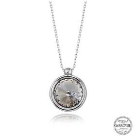 Resim Gumush Swarovski Crystal Taşlı Çerçeveli Gümüş Kadın Kolye 