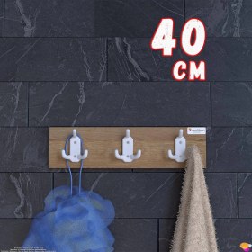 Resim Modilayn Arı 9 Kancalı Banyo Askısı 3'lü Set 36,4x9,6cm Şık Tasarım Ekstra Düzen ve Yer Tasarrufu 