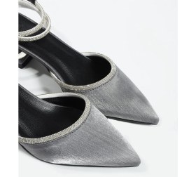 Resim Duxal Shoes Bilekten Bağlamalı Topuklu Ayakkabı- Babet Emily 