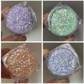 Resim Cam Iridescent Holographic Peri Glitter Mica Boyalı Cam Boncuklar, Çok Amaçlı, Sanat, El Sanatları, Slimes için 
