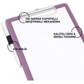 Resim 2K Sekreterlik,A5 Küçük Boy,Kapaksız,A5 Clipboard Vegan Suni Deri,17,5x24,5 cm.,Lila/Mor 